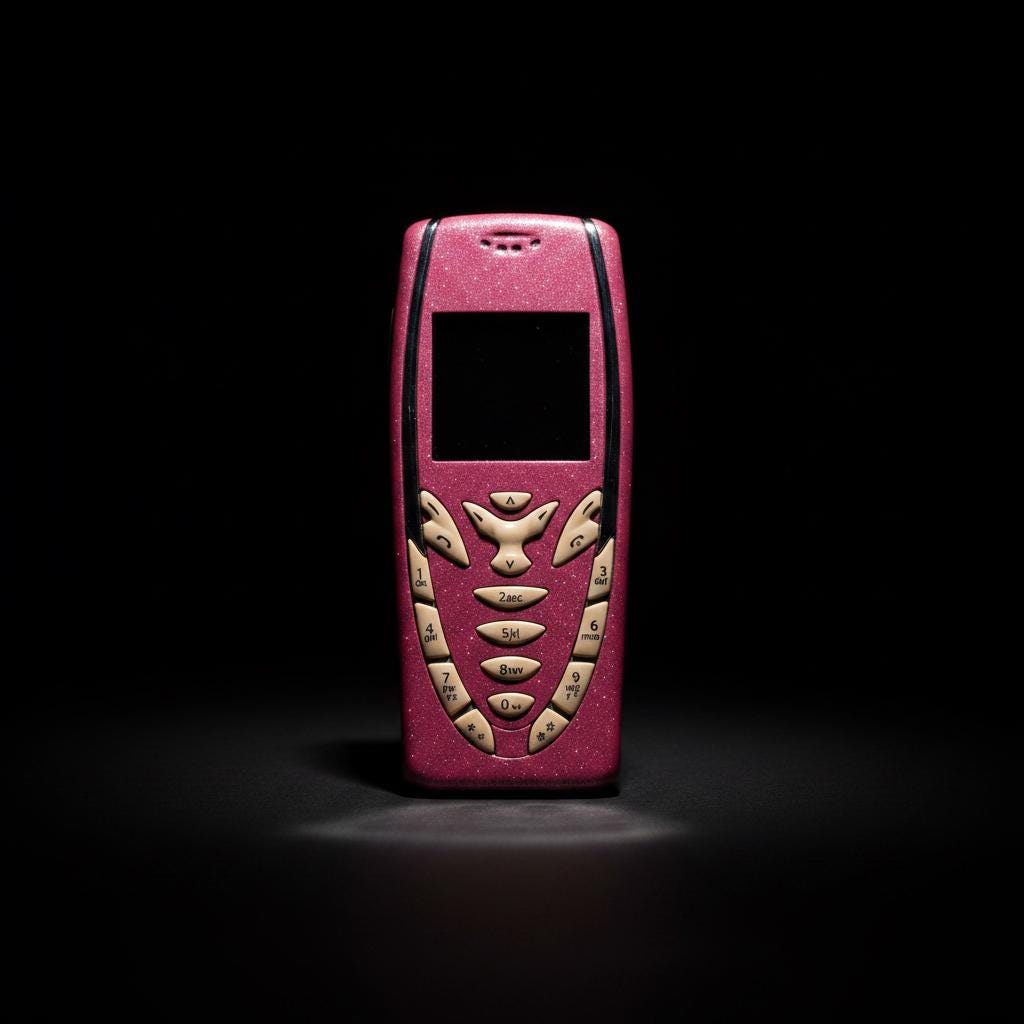 Nokia 3310 Pink Glitter Custom Phone (2000)