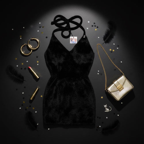 Baby Phat Black Fuzzy Halterneck Dress – New With Tags