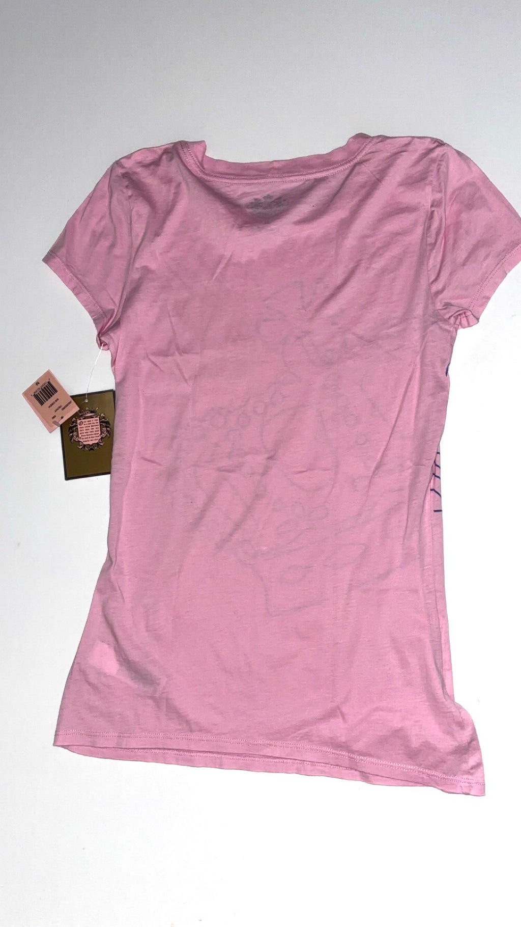 Juicy Couture ピンク “I Love Juicy” グリッタークラウンTシャツ – Mサイズ、タグ付き新品