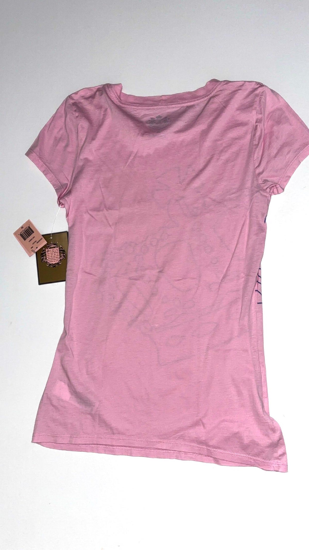 Juicy Couture ピンク “I Love Juicy” グリッタークラウンTシャツ – Mサイズ、タグ付き新品