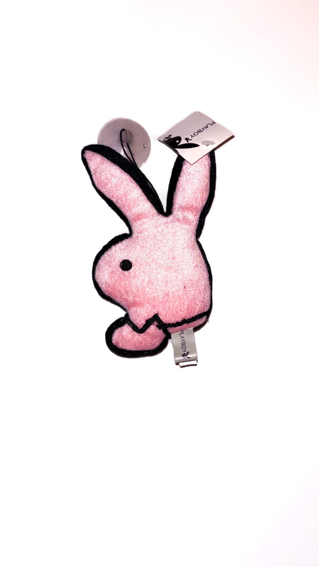Playboy Pink Rabbit Head Plush Car Charm (2004) – New With Tags