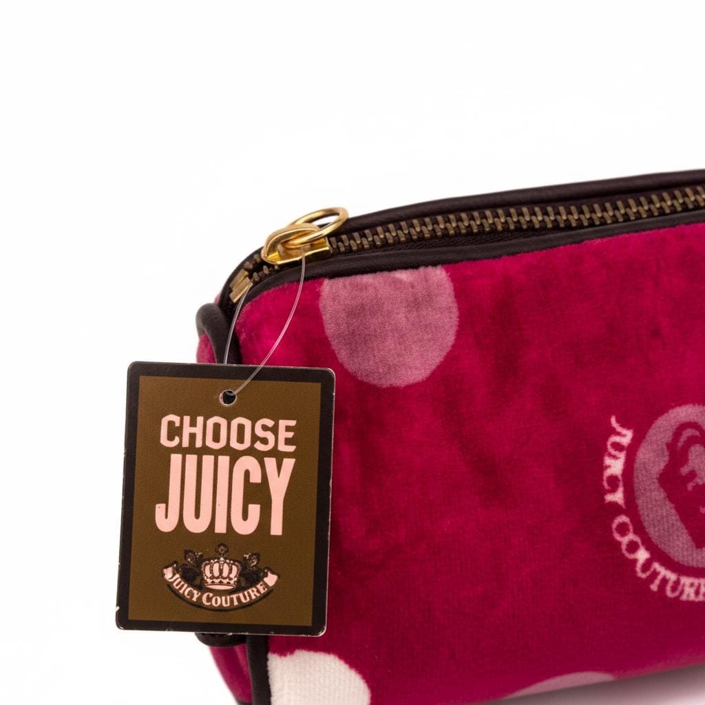 Juicy Couture Red Polka Dot Two-Piece Cosmetic Bag Set – New With Tags