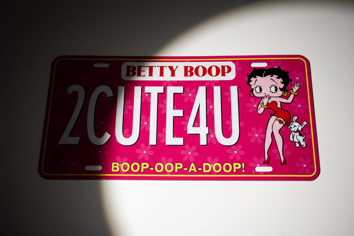 Betty Boop ‘2CUTE4U’ Pink Collector’s License Plate (1999) – Sealed