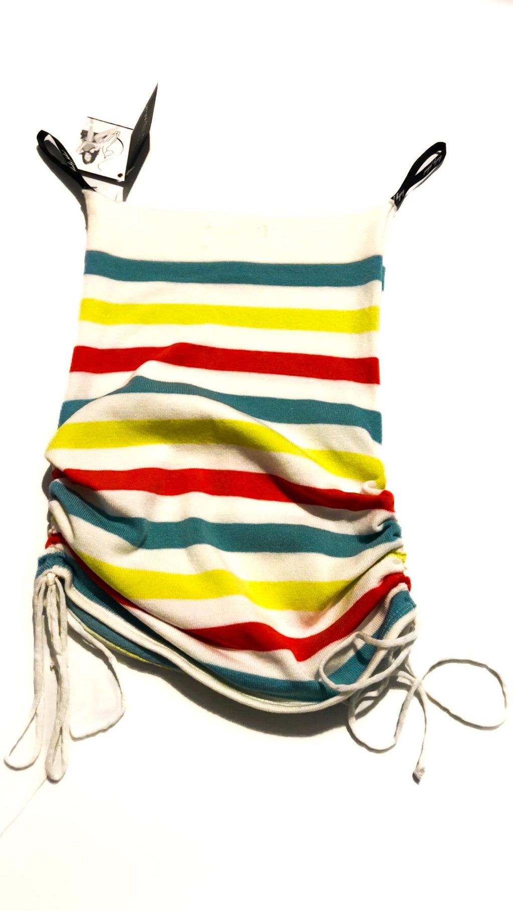 Bandeau en maille froncé à rayures arc-en-ciel Baby Phat – Taille M, Neuf avec étiquettes