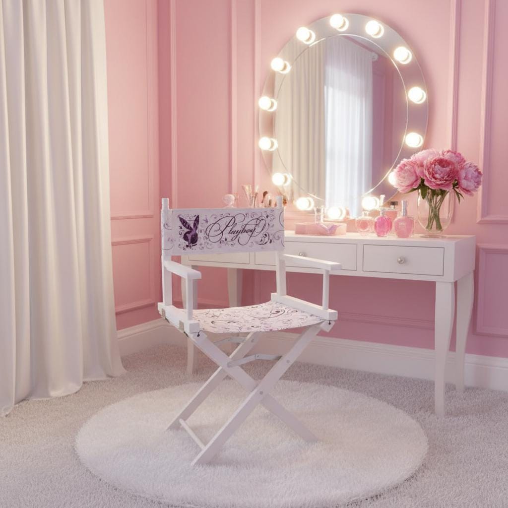 Playboy White & Purple Floral Director’s Chair (2008) – New With Tags