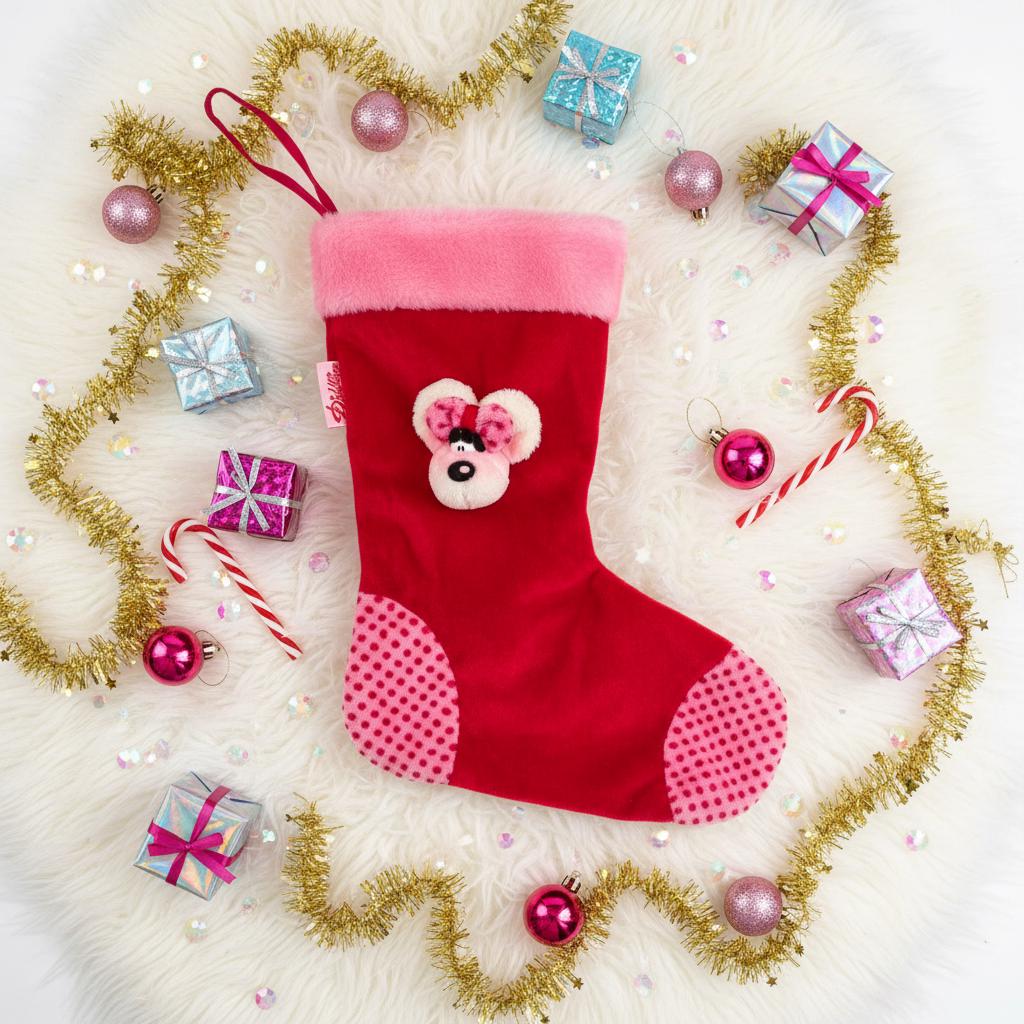 Vintage Diddl Diddlina Red & Pink Christmas Stocking – New With Tags