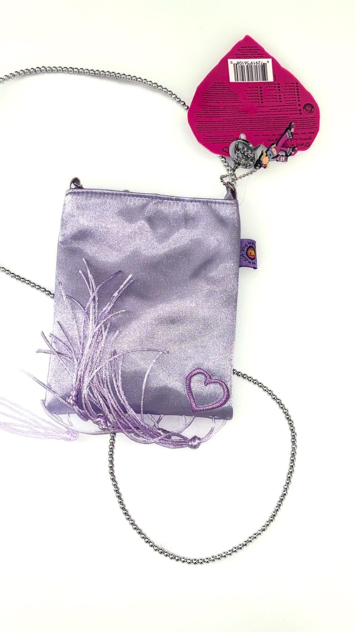 Groovy Chick Lilac Satin-Style Evening Bag with Chain Strap (2001) – New With Tags
