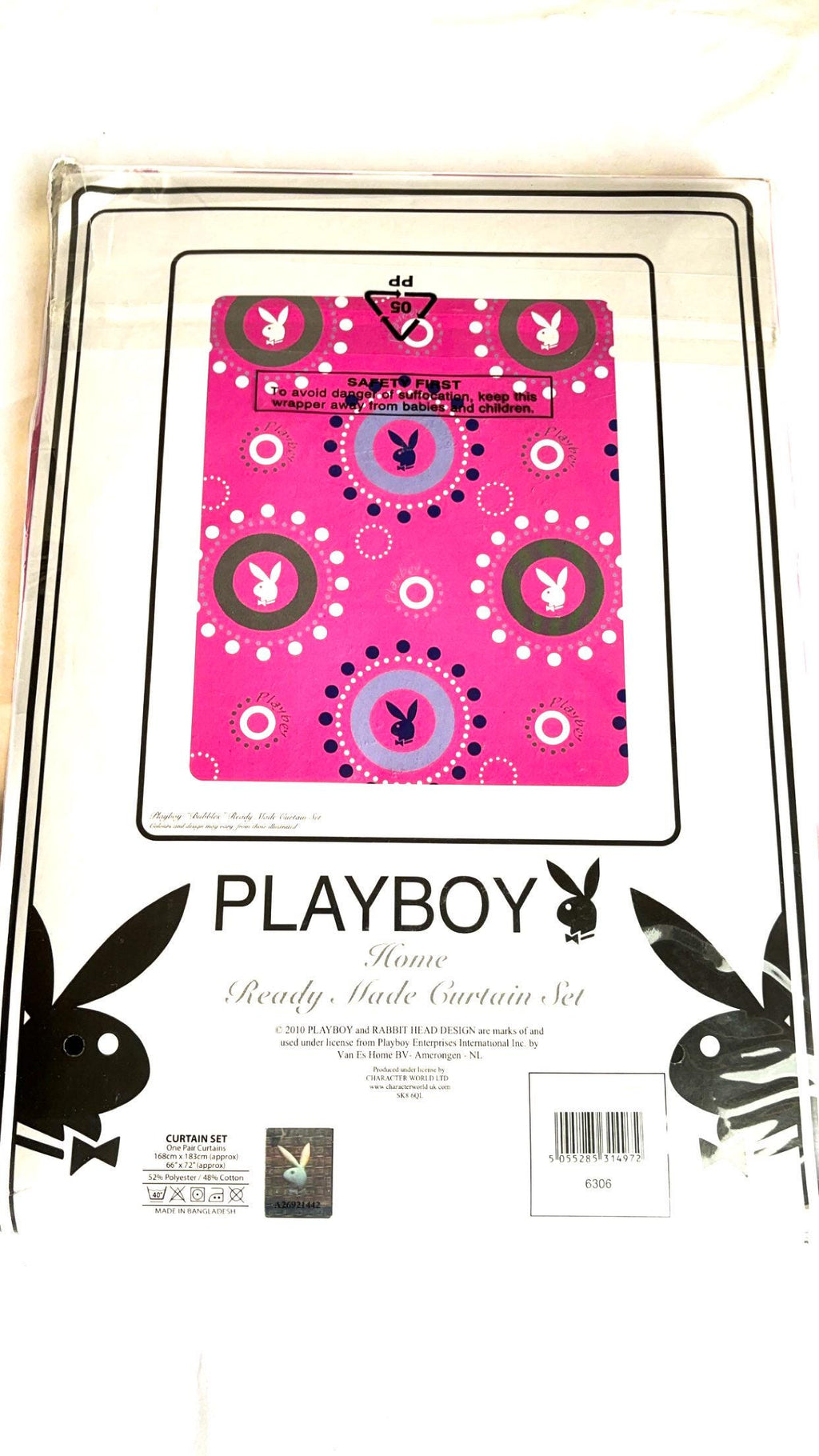 Playboy Pink Rabbit-Head Curtains Pair (2010) – New & Sealed