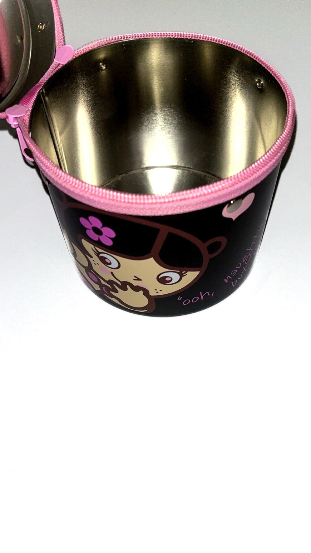 Borsa a secchiello Santoro Tutti Cuti nera e rosa con zip giro (2004)