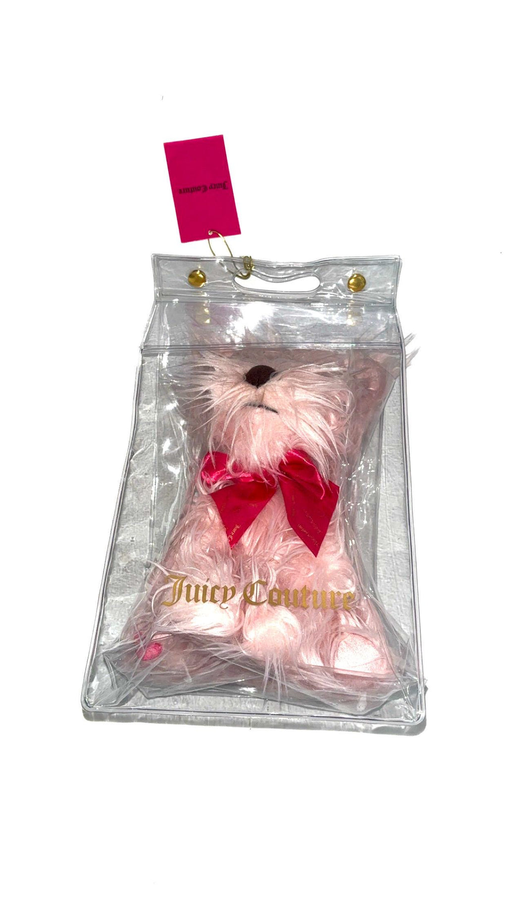 Peluche Yorkshire Terrier rose Juicy Couture avec nœud – Neuve dans son emballage