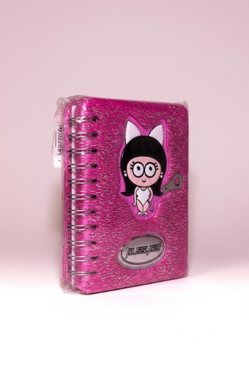 Santoro Flux Deluxe Pussy Cat Pink Fluffy Lock & Key Journal (2000) – New & Sealed