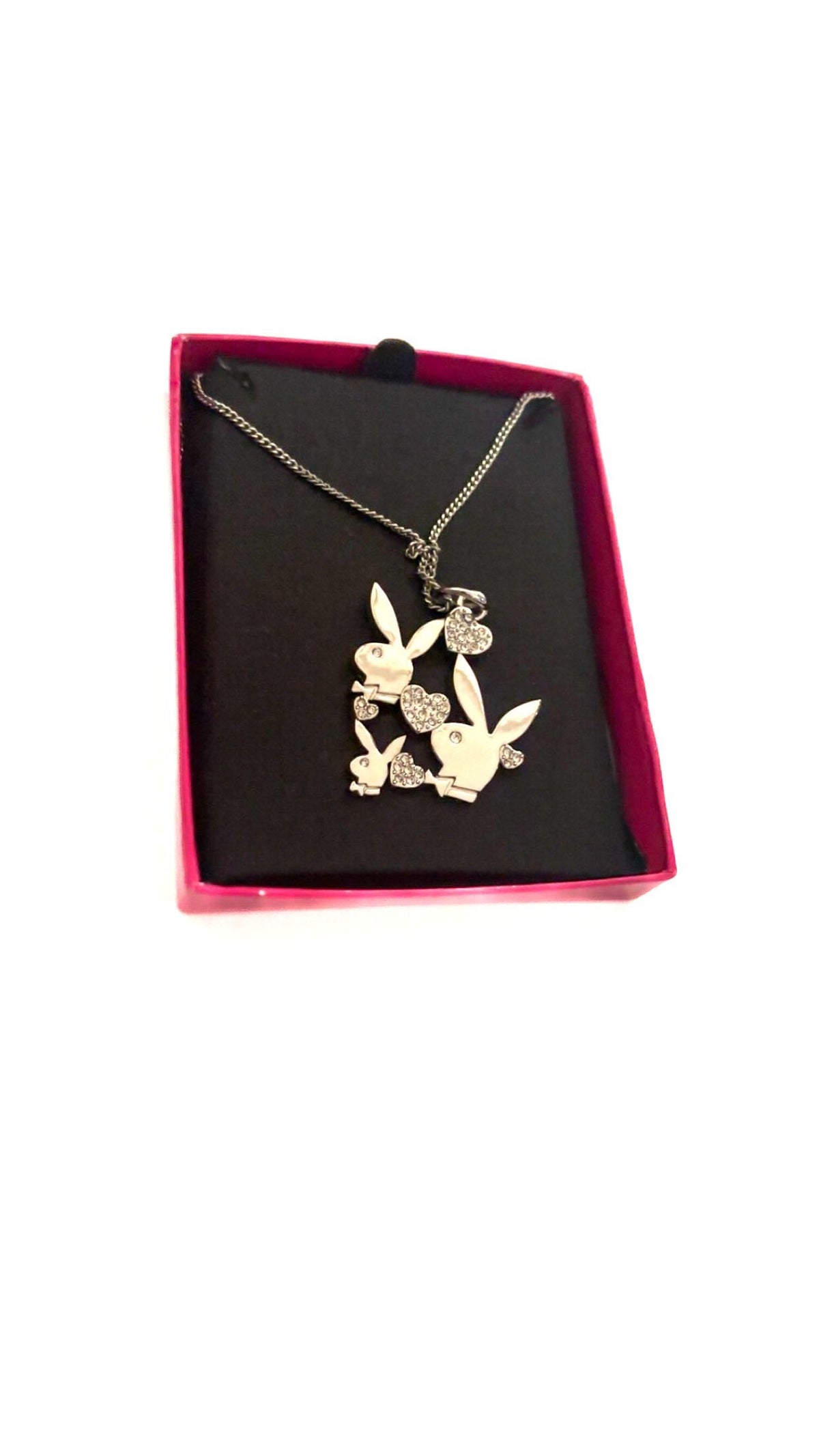Playboy Anniversary Triple Bunny & Heart Necklace – New With Tags