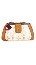 Playboy White & Gold Embroidered Monogram Purse (2010) – New With Tags