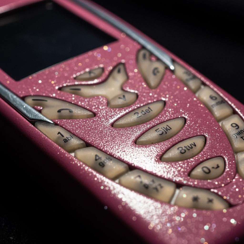 Nokia 3310 Pink Glitter Custom Phone (2000)