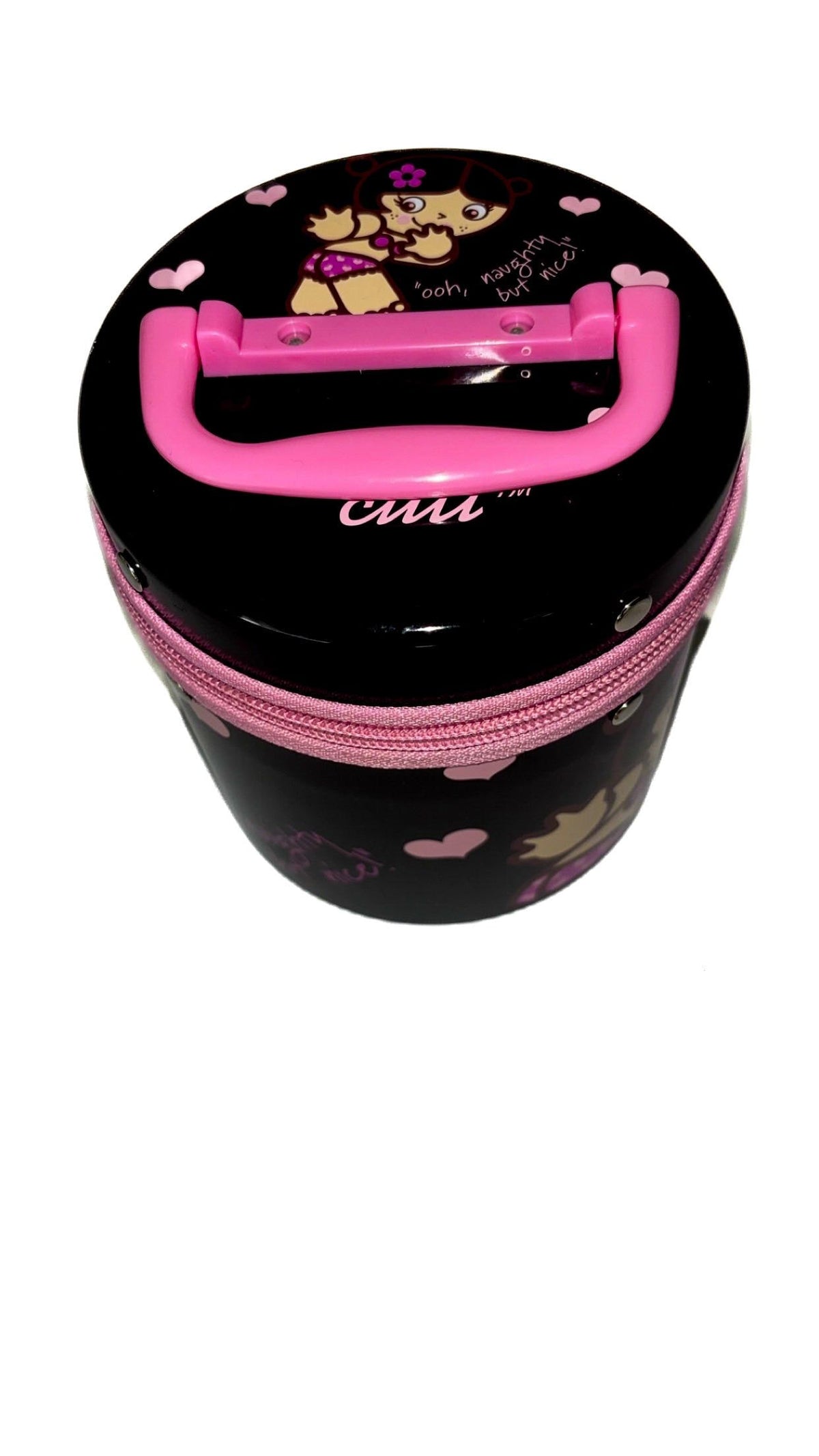 Santoro Tutti Cuti Black & Pink Zip-Around Tin Bag (2004)