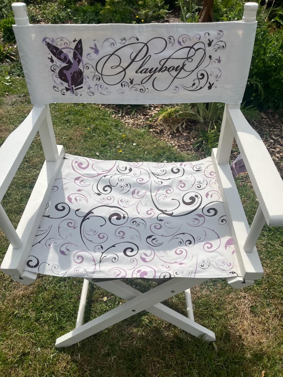 Playboy White & Purple Floral Director’s Chair (2008) – New With Tags