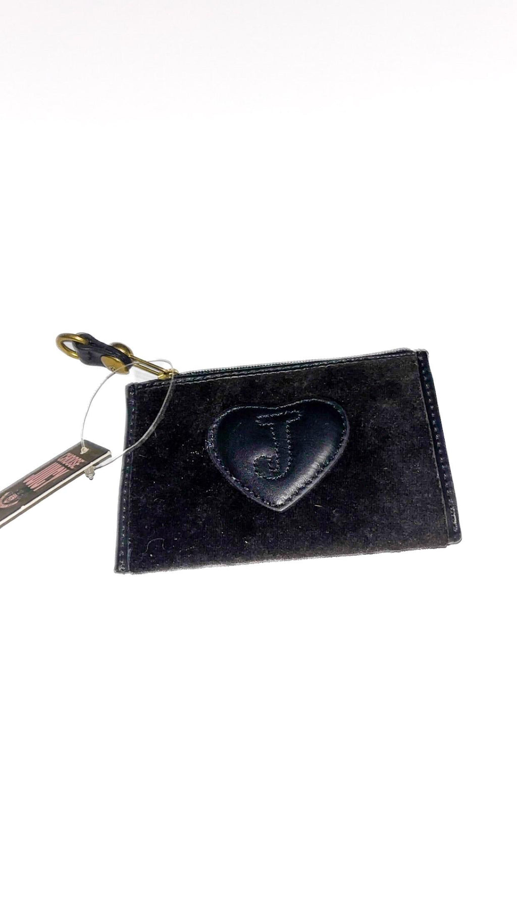 Juicy Couture ブラック ベルーア クレスト コインケース キーリング付き – タグ付き