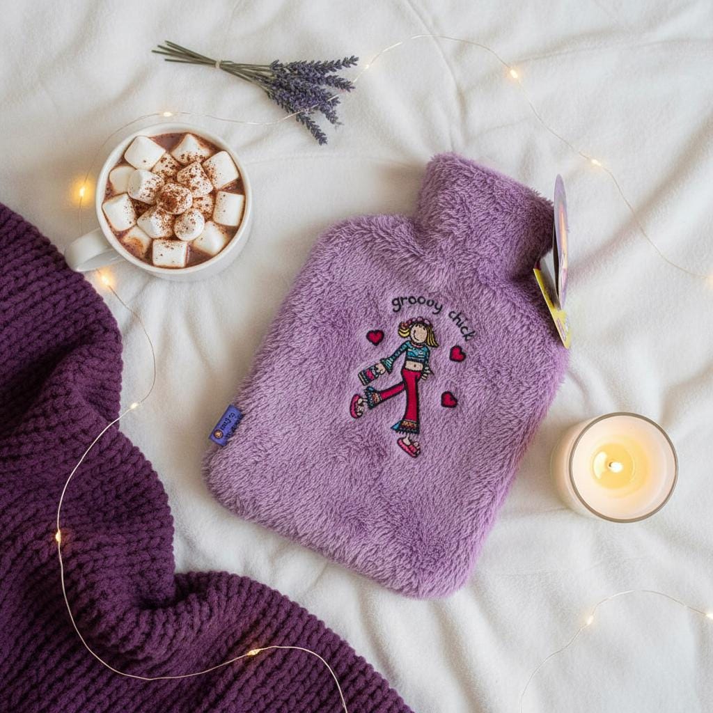 Santoro Groovy Chick Purple Hot Water Bottle Cover (2003) – New With Tags