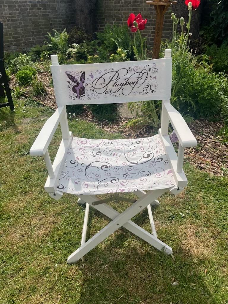 Playboy White & Purple Floral Director’s Chair (2008) – New With Tags