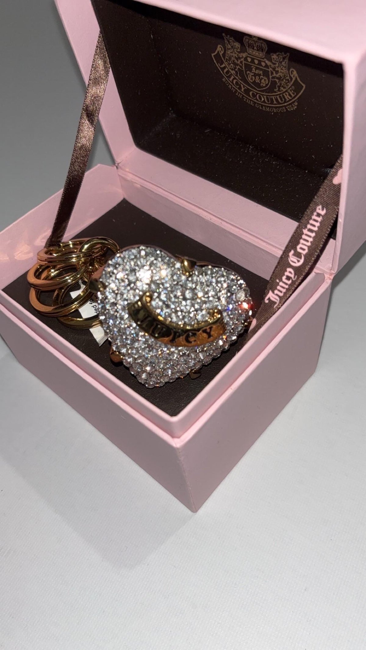 Vintage Juicy Couture Sparkling Heart Ring Bag Charm – New, Boxed