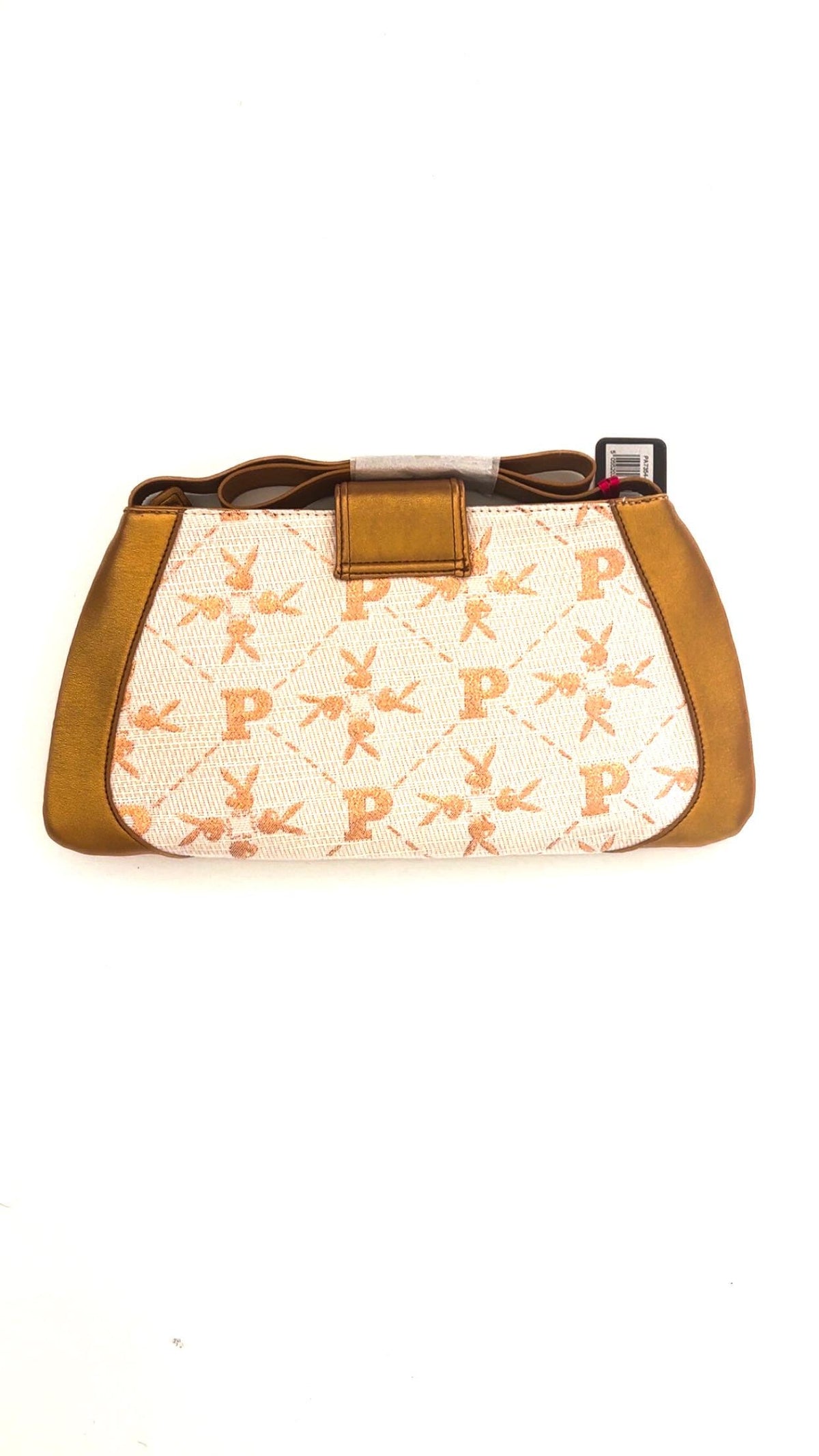 Playboy White & Gold Embroidered Monogram Purse (2010) – New With Tags