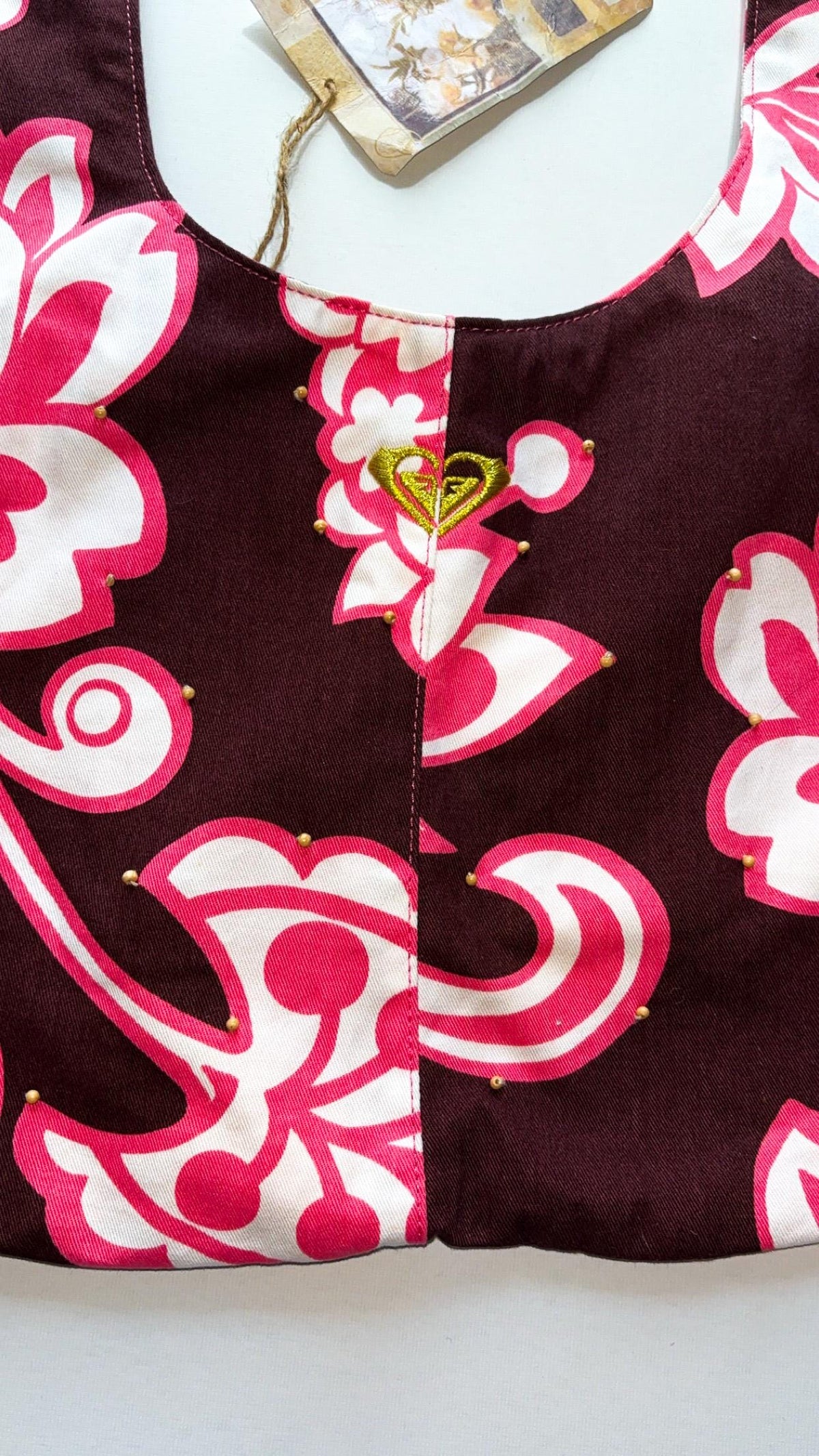 Roxy Brown, Pink & White Floral Tie-Strap Bag – New With Tags