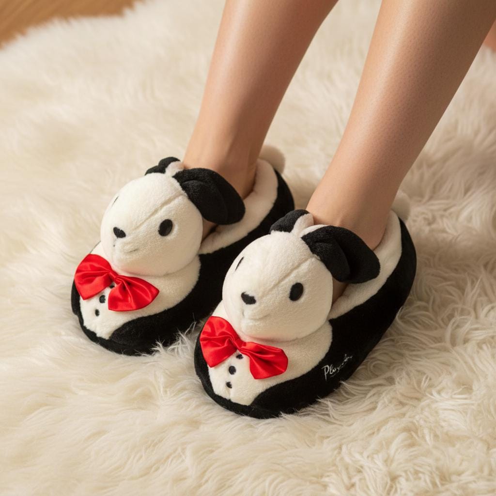 Pantuflas vintage de la mascota Bunny de Playboy (años 80) – Nuevas con etiqueta