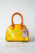 Punky Fish Yellow & Orange Glossy Bowler Handbag – Vintage, New With Tags