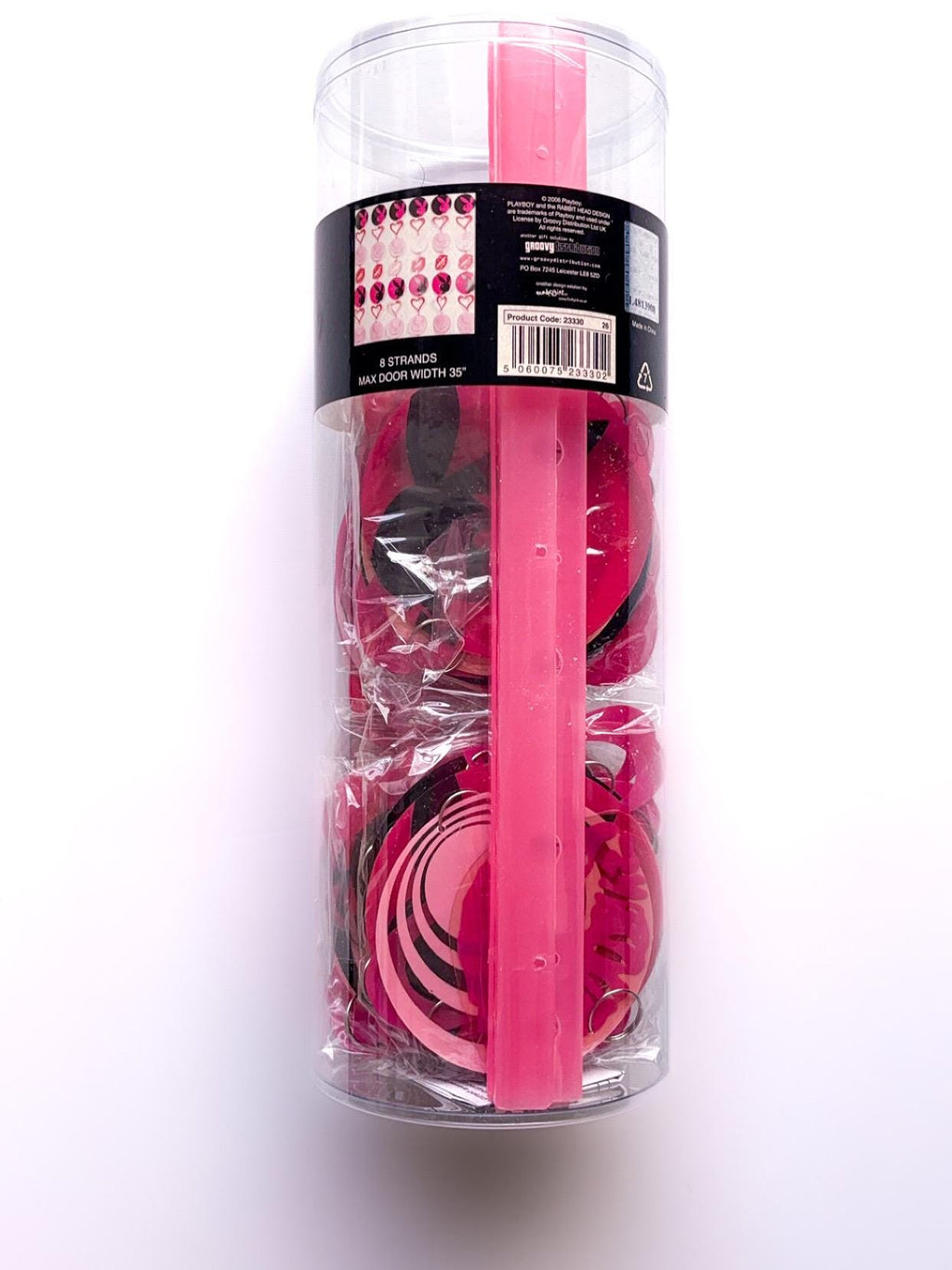 Playboy Pink Bunny, Heart & Kiss Door Curtain – 8 Strands, New