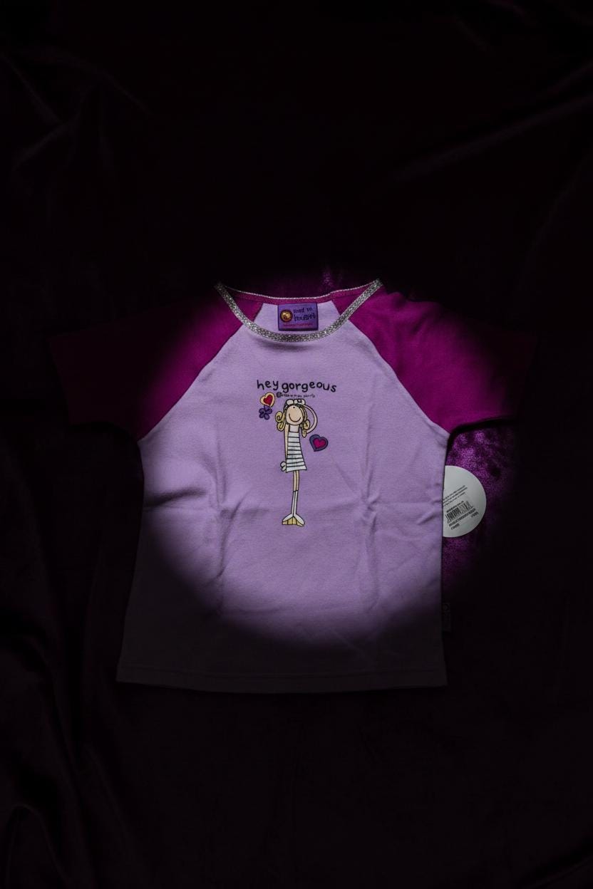 Bang On The Door Hey Gorgeous Lilac Kids’ T-Shirt – 7/8 Years, New With Tags