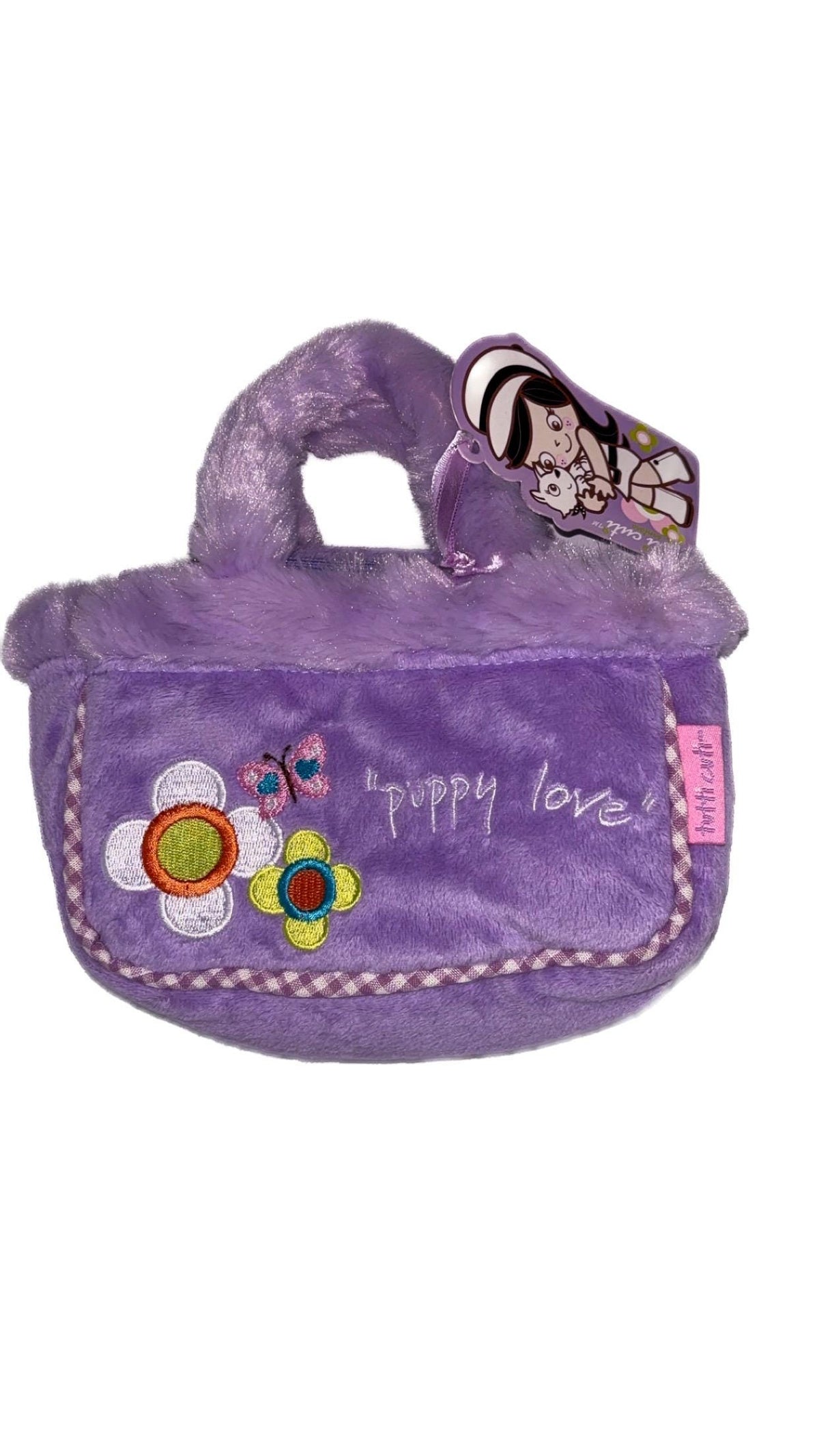 Santoro Tutti Cuti Purple ‘Puppy Love’ Faux Fur Mini Bag (2006) – New With Tags
