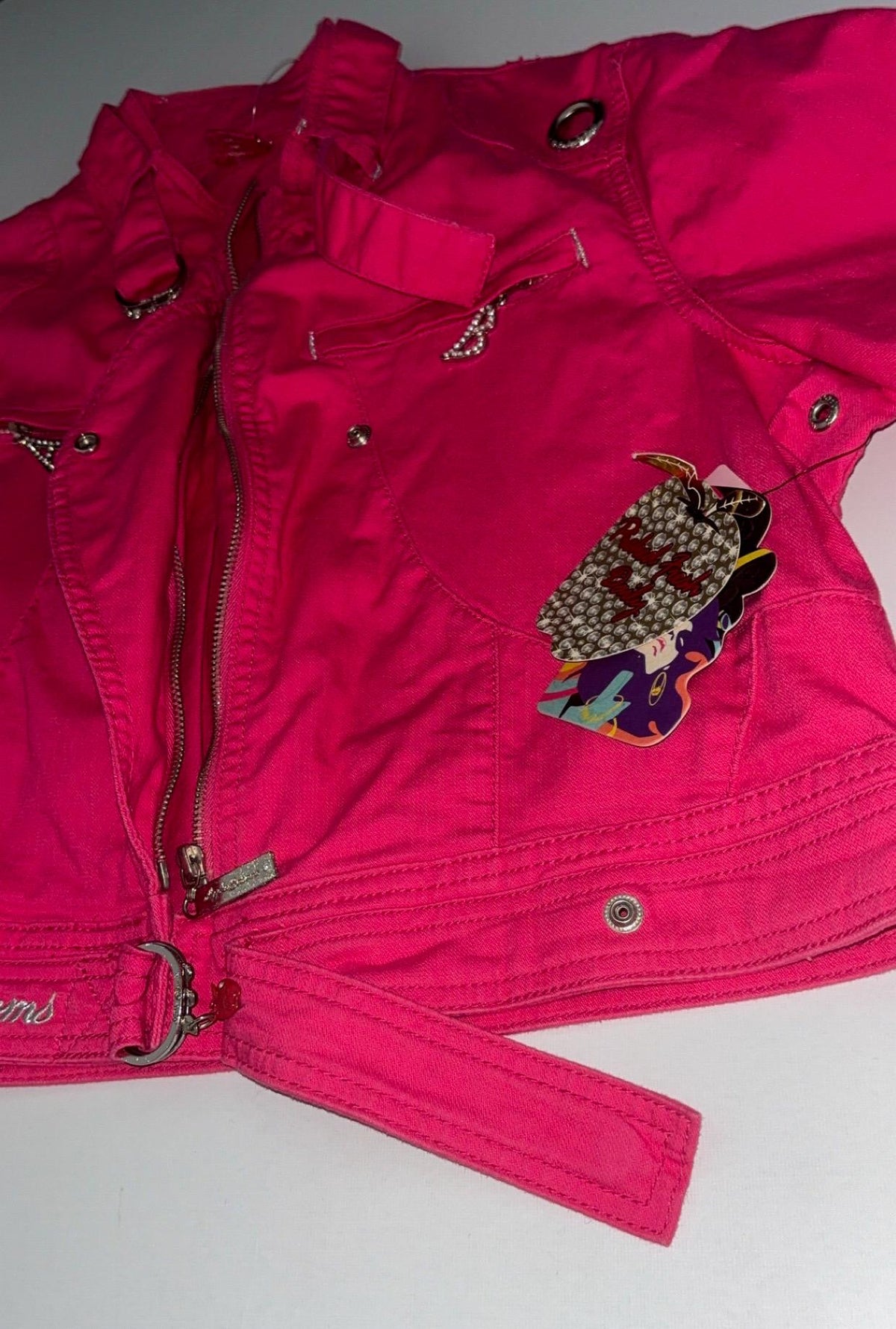 Apple Bottoms Fuchsia Pink Short-Sleeve Biker Jacket – US 1X, New With Tags