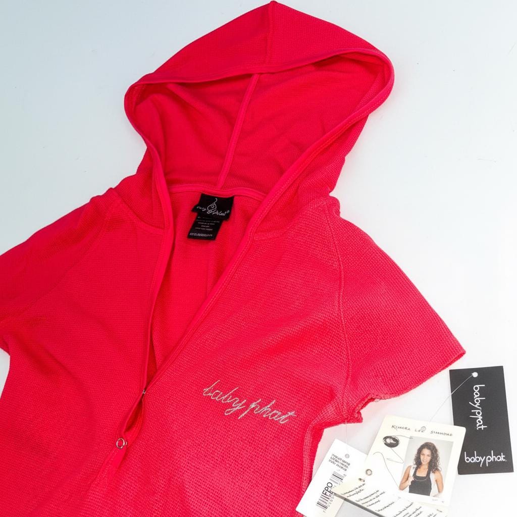 Baby Phat Coral Hooded Tee – Medium, New With Tags