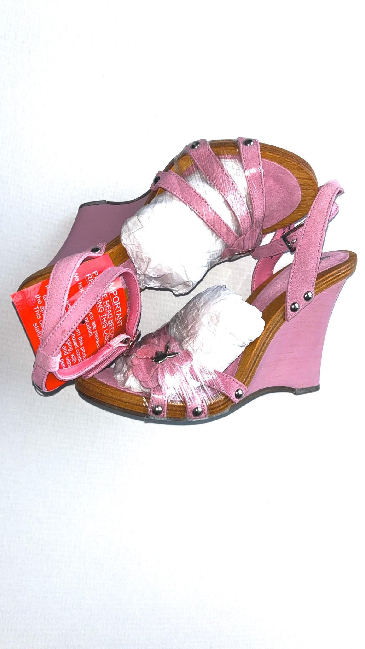 Playboy Pink Wedge Sandals (2004) – UK 3, New in Packaging