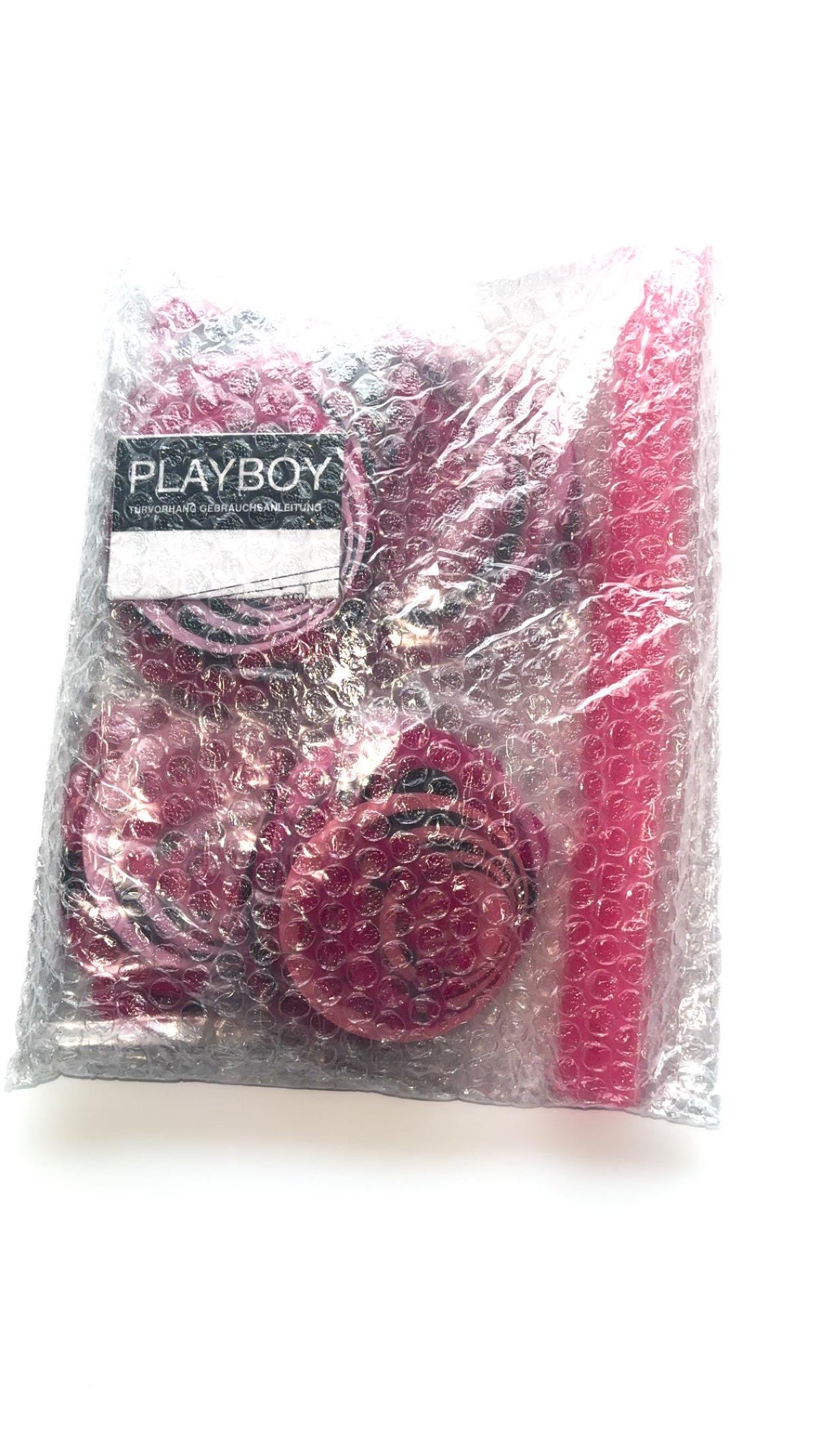 Playboy Pink Bunny, Heart & Kiss Door Curtain – 8 Strands, New