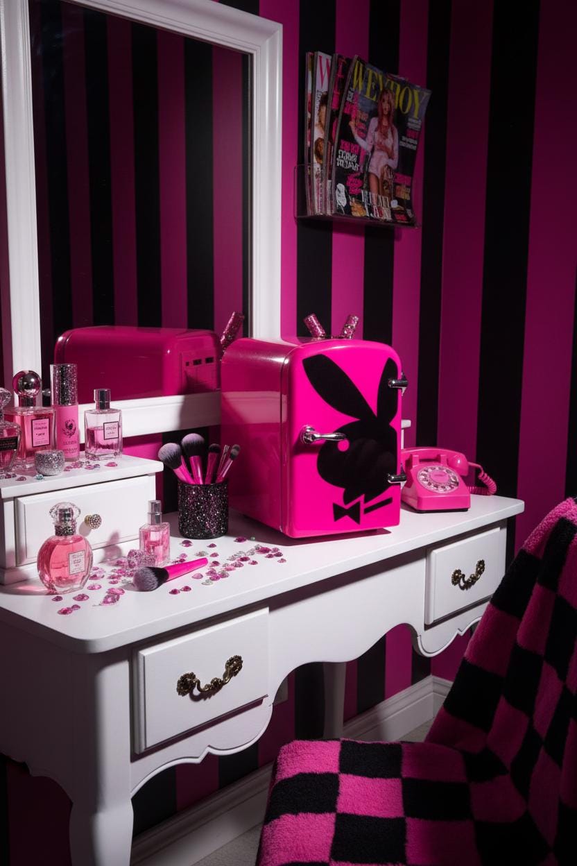 Playboy Hot Pink Glitter Mini Fridge (2003) – Refurbished
