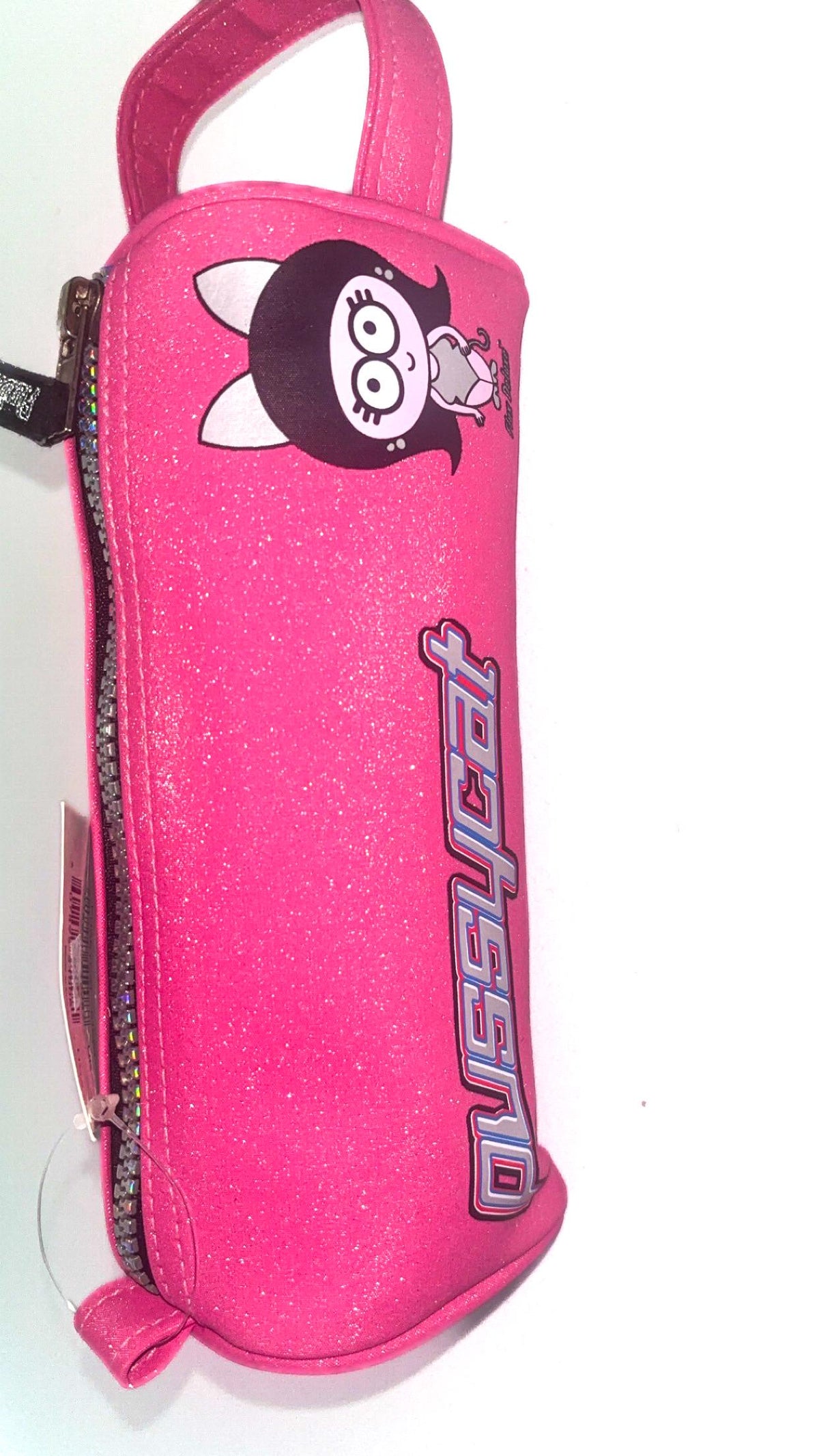 Santoro Pussy Cat Flux Deluxe Pink Glitter Pencil Case (1998) – New With Tags