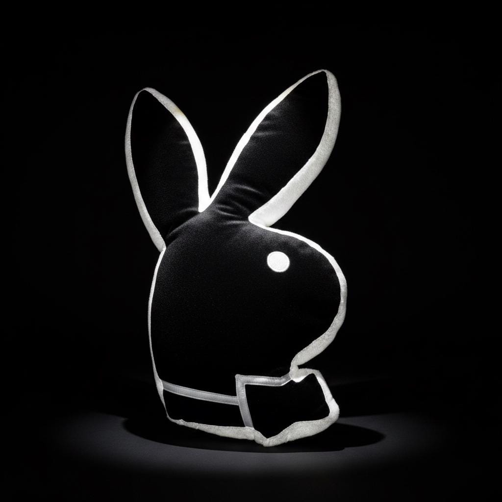 Playboy Black & White Rabbit Head Pillow (2004) – With Original Tags