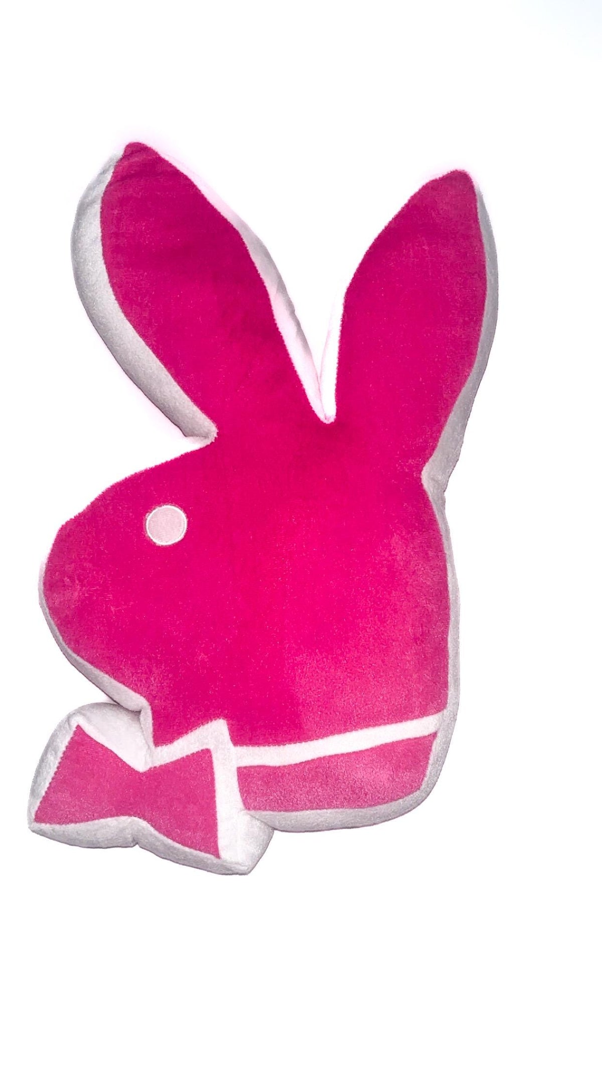 プレイボーイ ピンク＆ホワイト ラビットヘッド枕（2004年）— オリジナルタグ付き