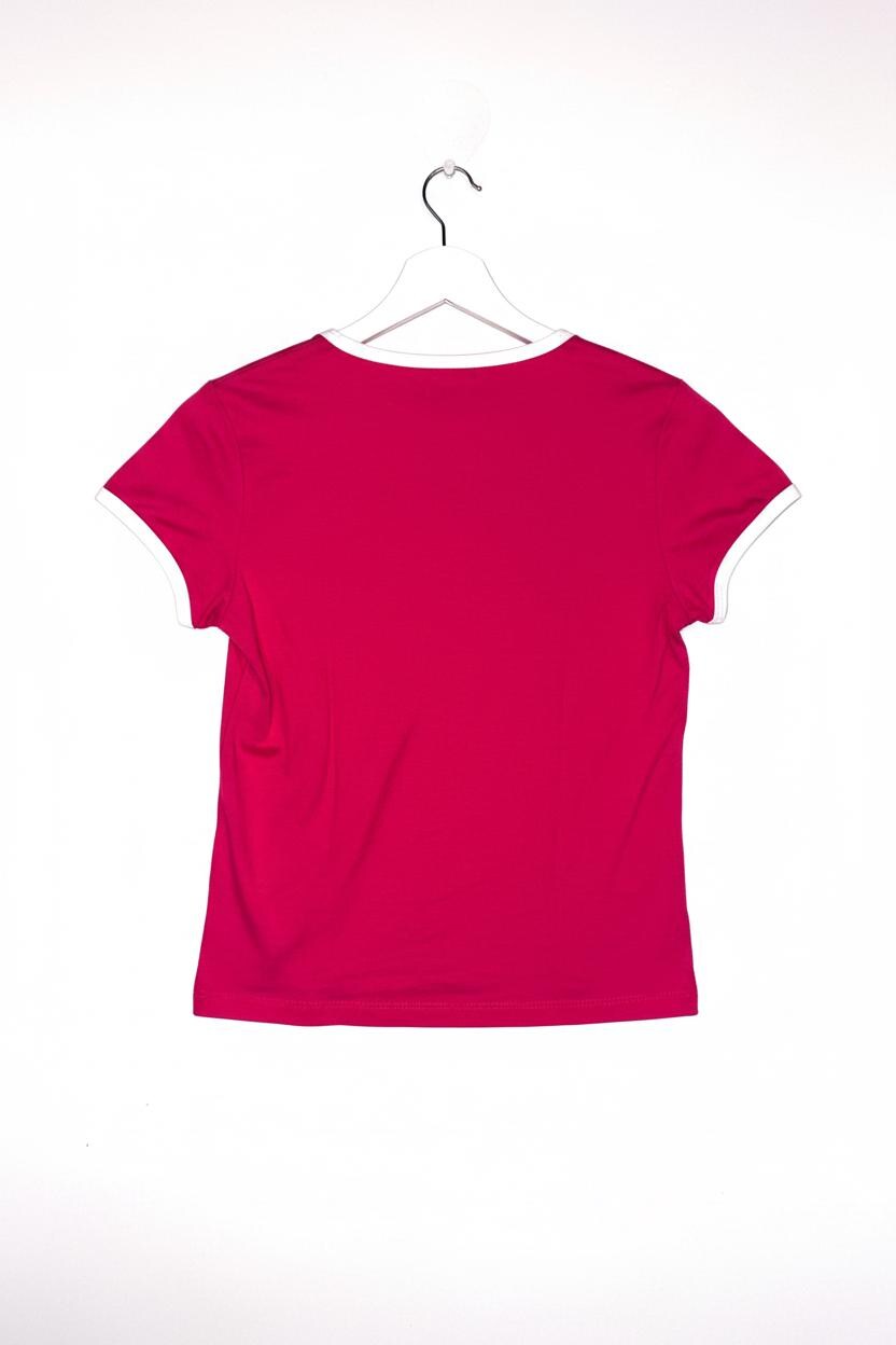 Punky Fish Fuchsia Pink Ringer Mascot T-Shirt – Small, New With Tags