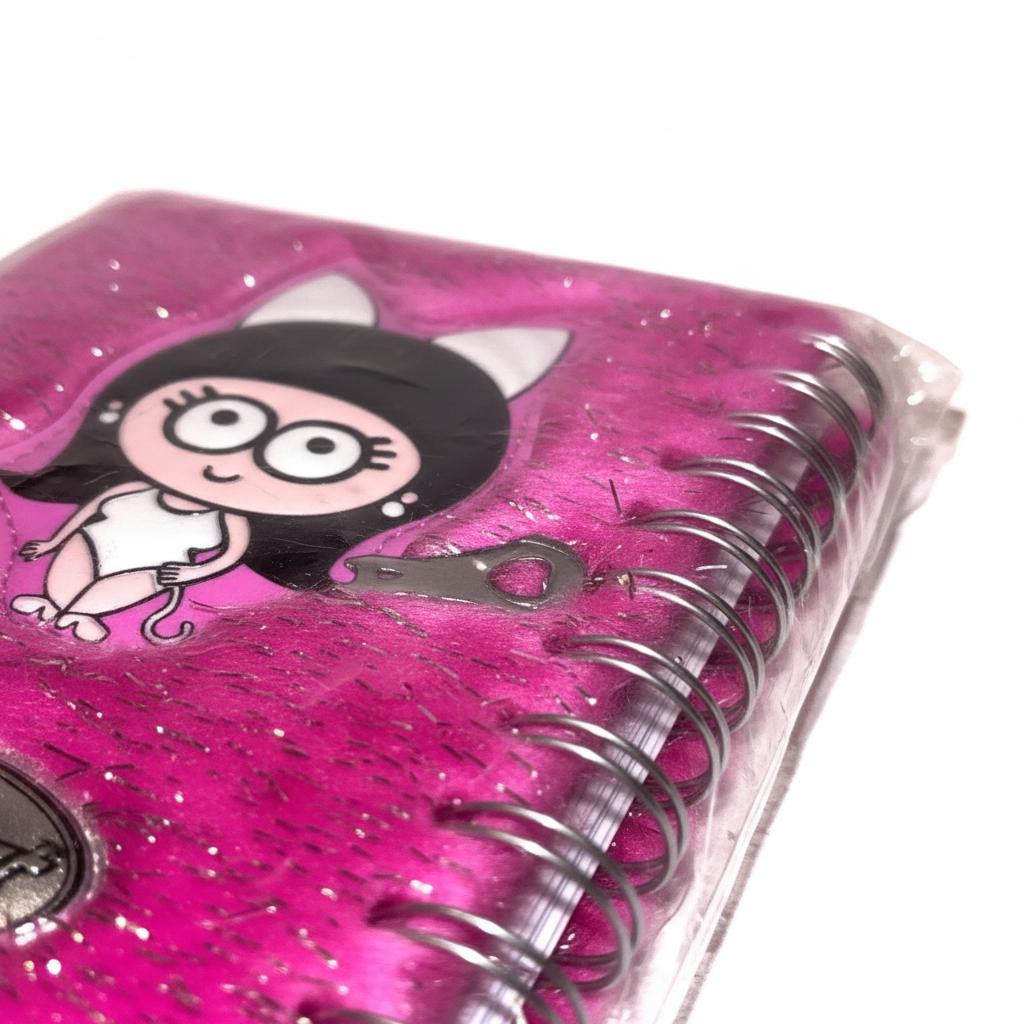 Santoro Flux Deluxe Pussy Cat Pink Fluffy Lock & Key Journal (2000) – New & Sealed