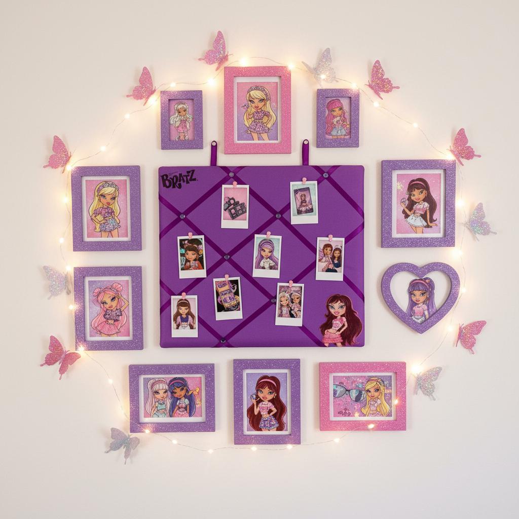 Tablero de notas con cinta morada de Bratz Yasmin – Reacondicionado, 14 × 14 pulgadas