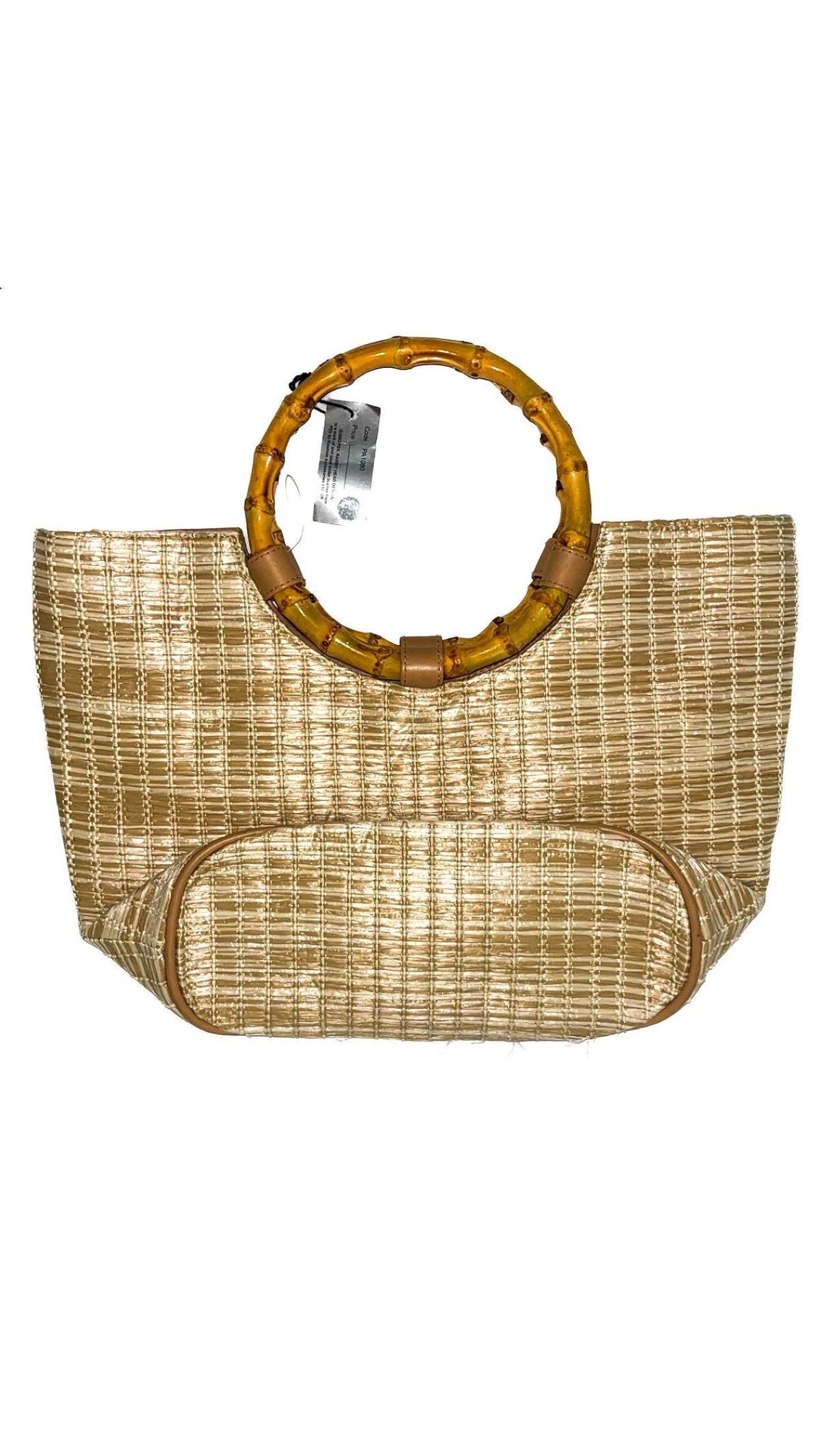 Playboy Gold-Tone Wicker Handbag with Bamboo Handles (2003) – New With Tags