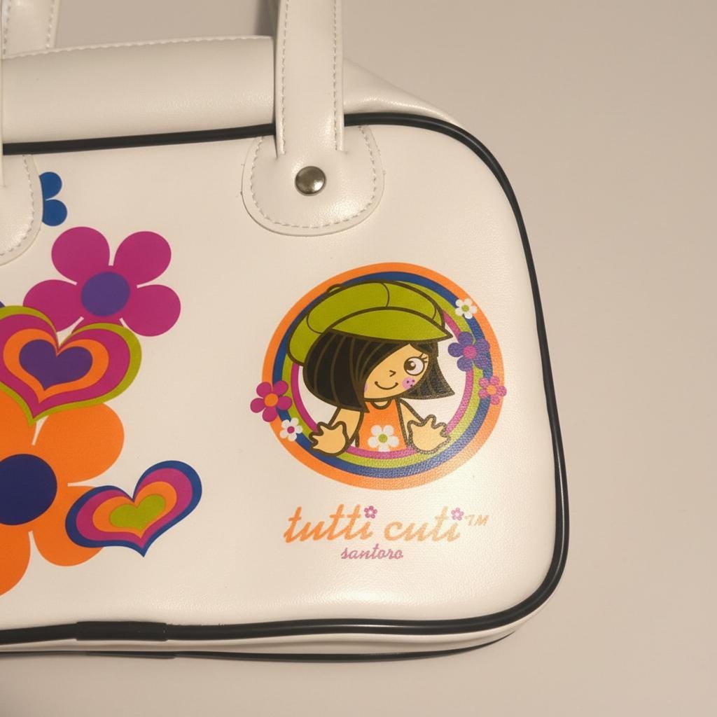 Santoro Tutti Cuti White Floral Handbag (2004) – New With Tags
