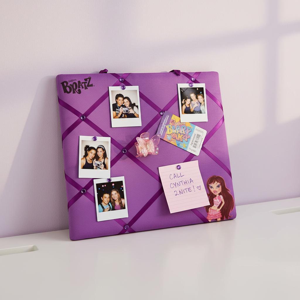 Tablero de notas con cinta morada de Bratz Yasmin – Reacondicionado, 14 × 14 pulgadas