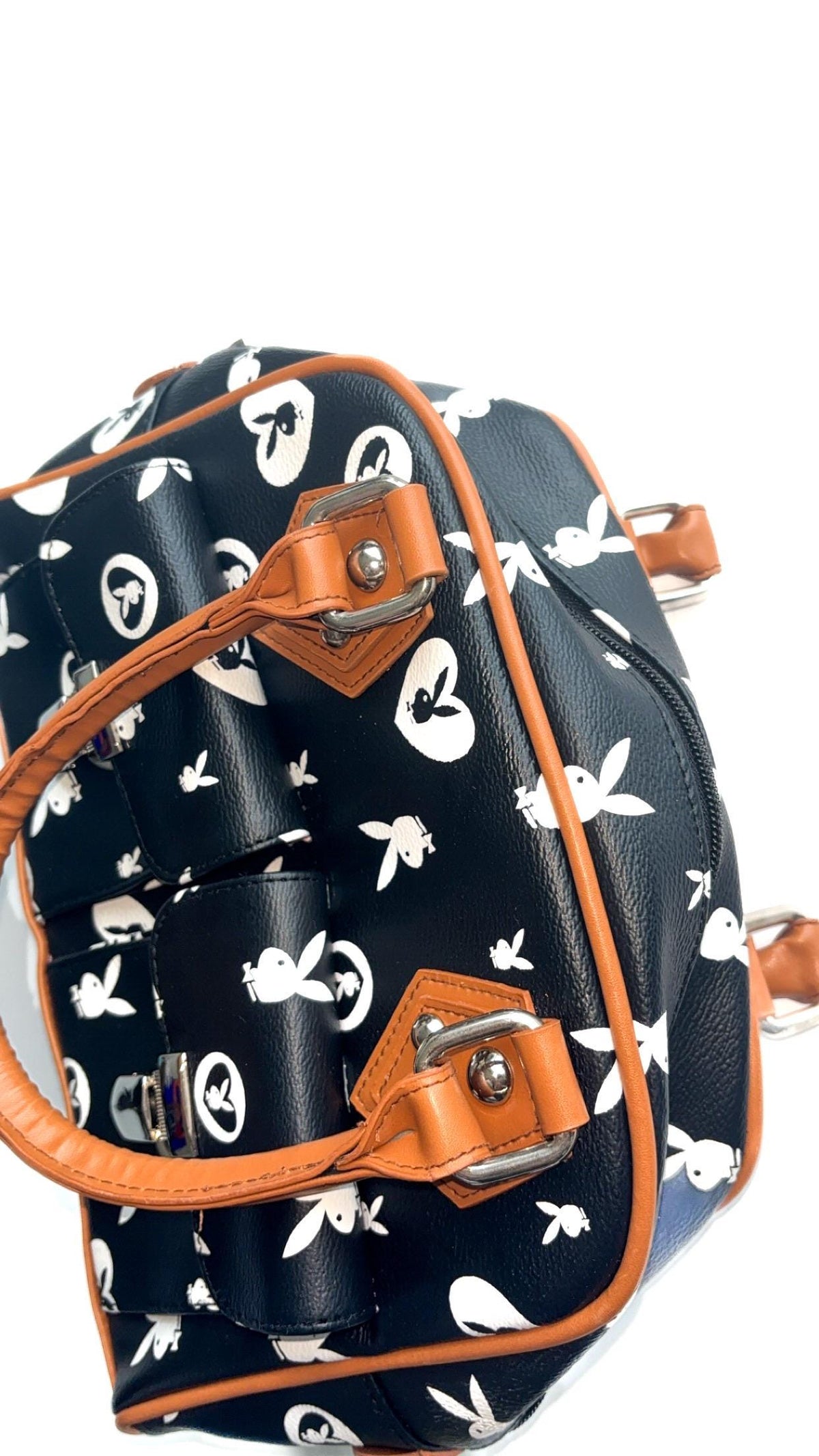 Playboy Black & White Rabbit Monogram Handbag – Refurbished