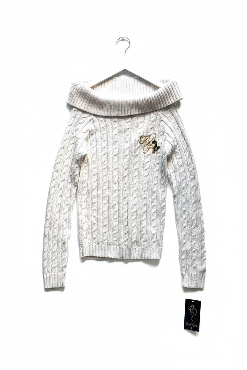 Baby Phat White Bardot Knit Jumper – New With Tags
