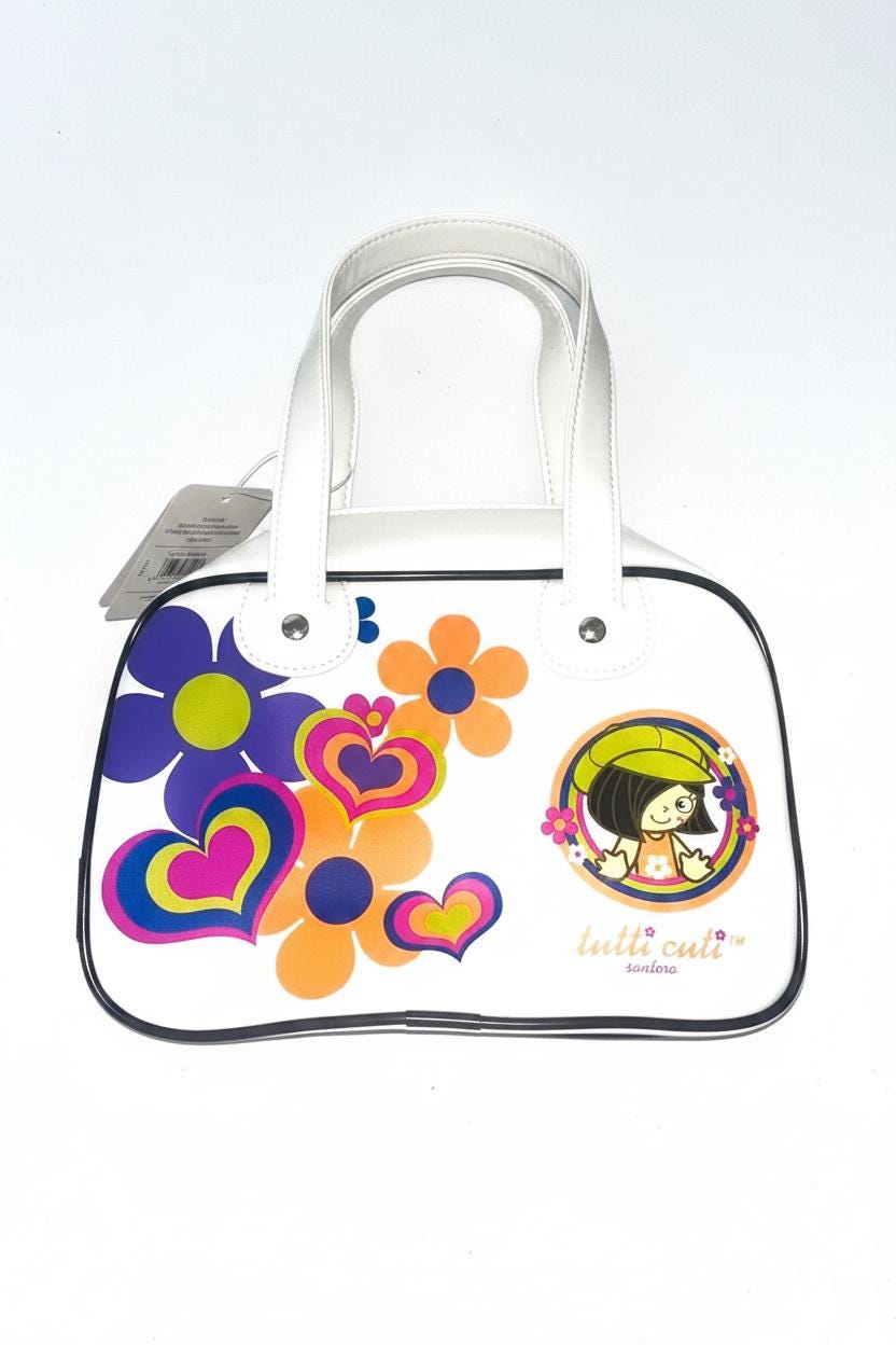 Santoro Tutti Cuti White Floral Handbag (2004) – New With Tags