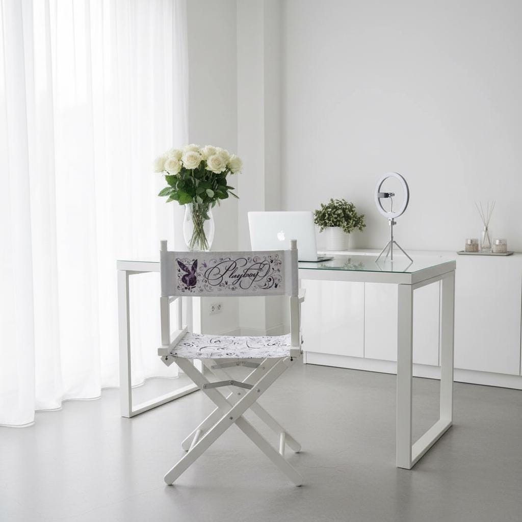 Playboy White & Purple Floral Director’s Chair (2008) – New With Tags