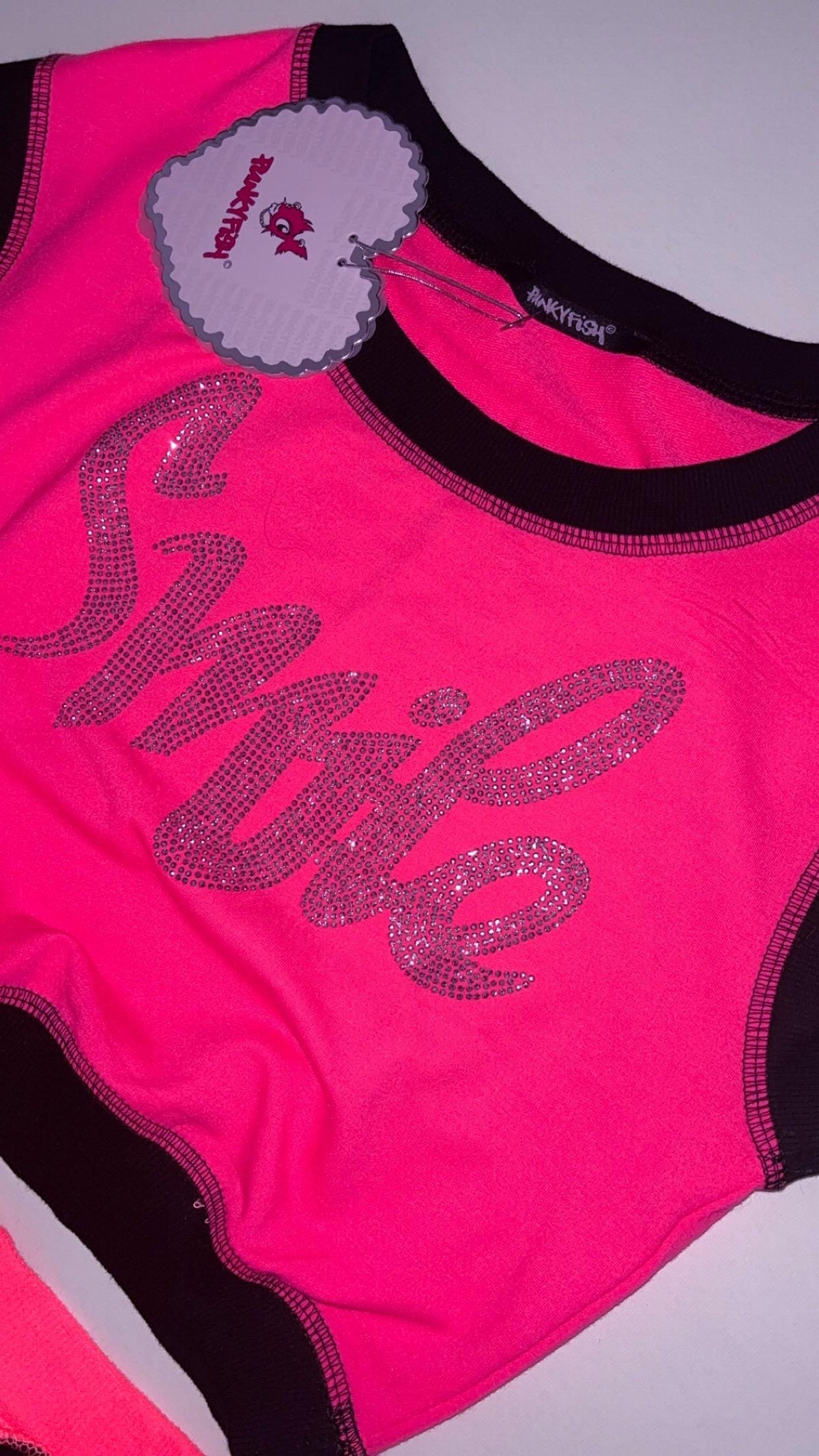 Conjunto de top corto y pantalón fucsia de Punky Fish – M, nuevo con etiquetas